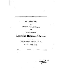 Indiana Apostolic Holiness Church -1913