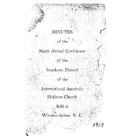 Southern District of the International Apostolic Holiness Church - 1919