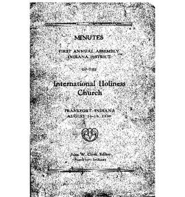Indiana Holiness Christian Church - 1920