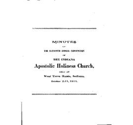 Indiana Apostolic Holiness Church -1914