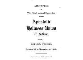 Apostolic Holiness Union of Indiana-1911