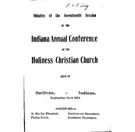 Indiana Holiness Christian Church -1912