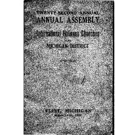 Michigan International Holiness Church - 1922