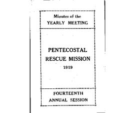 New York Pentecostal Rescue Mission Association - 1919