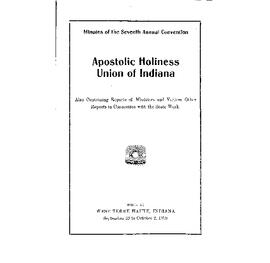 Apostolic Holiness Union of Indiana-1910