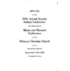 Indiana Holiness Christian Church -1915