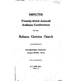 Indiana Holiness Christian Church - 1918