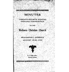Indiana Holiness Christian Church - 1919
