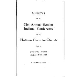 Indiana Holiness Christian Church -1916