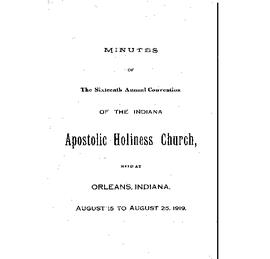 Indiana Apostolic Holiness Church -1919