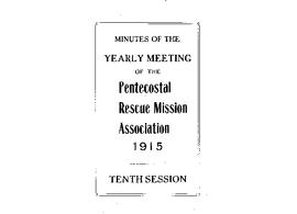 New York Pentecostal Rescue Mission Association - 1915