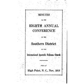 Southern District of the International Apostolic Holiness Church - 1918
