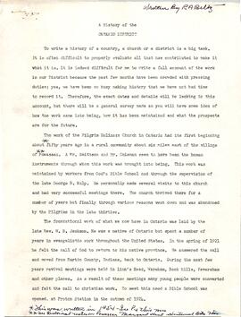 History of the Ontario District by R.A. Beltz