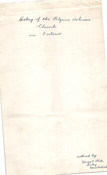 History of the PHC in Ontario by Gladys R. White