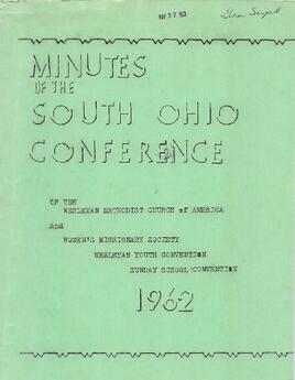 South Ohio Conference Minutes 1962