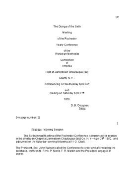 Rochester Conference Minutes 1850