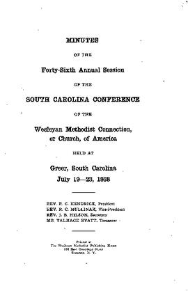South Carolina Conference Minutes 1938