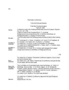 Rochester Conference Minutes 1887