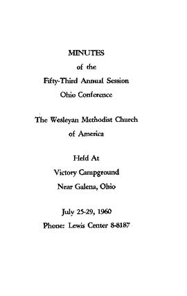 Ohio Conference Minutes 1960