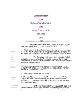 Rochester Conference Minutes 1862