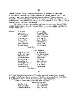 St. Lawrence Conference Minutes 1847