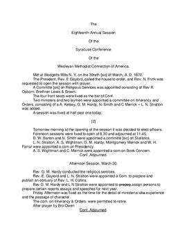 Syracuse Conference Minutes 1870