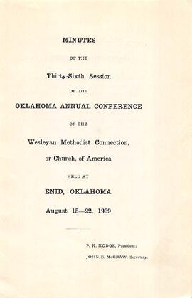 Oklahoma Conference Minutes 1939