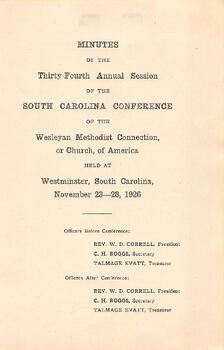 South Carolina Conference Minutes 1926