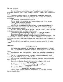 St. Lawrence Conference Minutes 1852