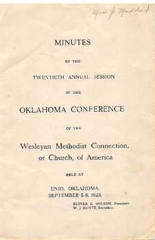 Oklahoma Conference Minutes 1923