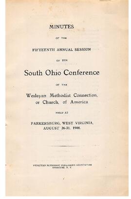 South Ohio Conference Minutes 1908