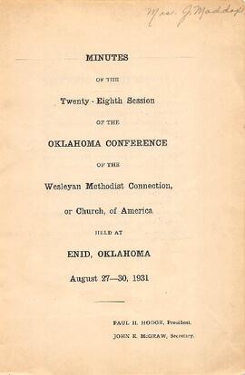 Oklahoma Conference Minutes 1931