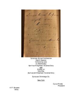 Syracuse Conference Minutes 1860
