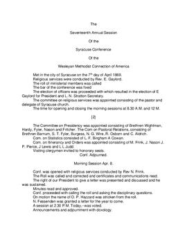 Syracuse Conference  Minutes 1869