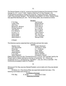St. Lawrence Conference Minutes 1846