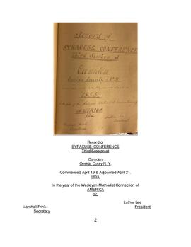 Syracuse Conference Minutes 1855