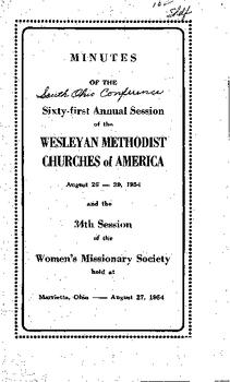 South Ohio Conference Minutes 1954
