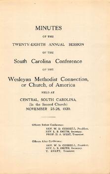 South Carolina Conference Minutes 1920