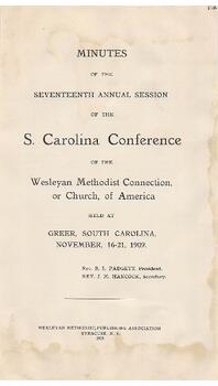 South Carolina Conference Minutes 1909