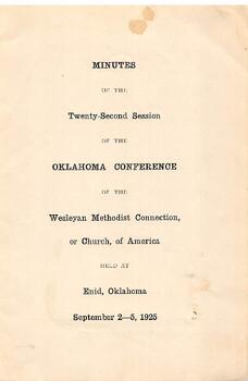 Oklahoma Conference Minutes 1925