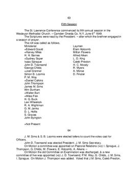 St. Lawrence Conference Minutes 1849