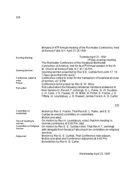 Rochester Conference Minutes 1891