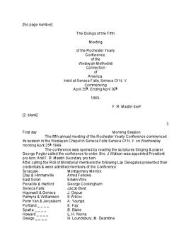 Rochester Conference Minutes 1849