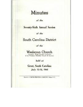 South Carolina Conference Minutes 1968