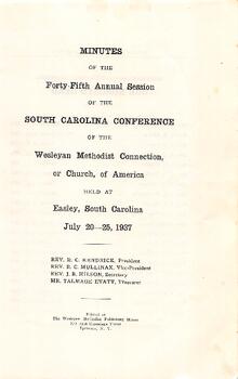 South Carolina Conference Minutes 1937
