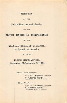 South Carolina Conference Minutes 1923