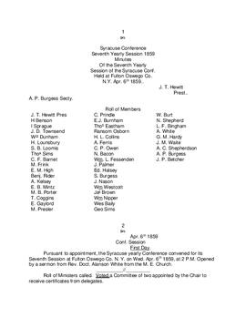 Syracuse Conference Minutes 1859