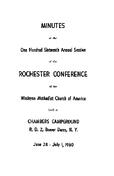 Rochester Conference Minutes 1960